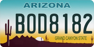 AZ license plate BOD8182