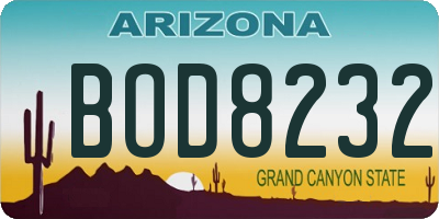 AZ license plate BOD8232