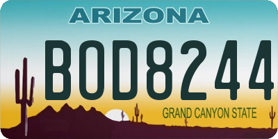 AZ license plate BOD8244