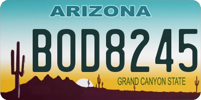 AZ license plate BOD8245