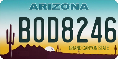 AZ license plate BOD8246