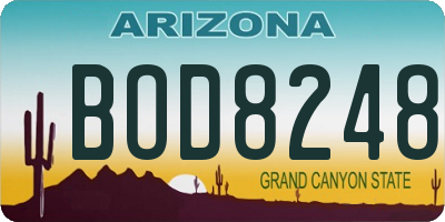 AZ license plate BOD8248