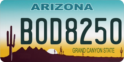 AZ license plate BOD8250