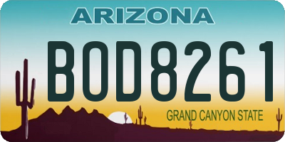 AZ license plate BOD8261