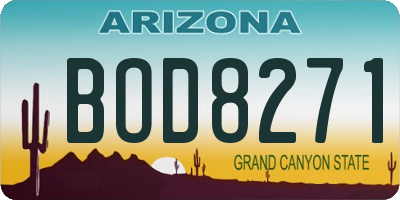 AZ license plate BOD8271