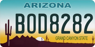AZ license plate BOD8282