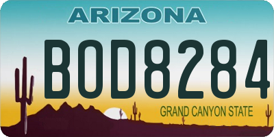 AZ license plate BOD8284