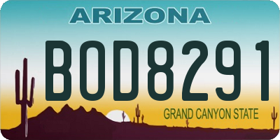 AZ license plate BOD8291