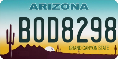 AZ license plate BOD8298
