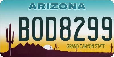AZ license plate BOD8299