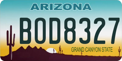 AZ license plate BOD8327
