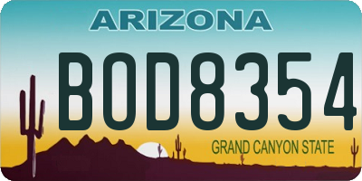 AZ license plate BOD8354
