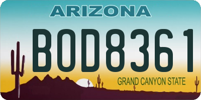 AZ license plate BOD8361
