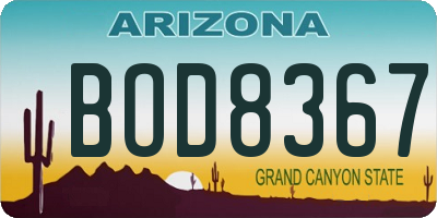 AZ license plate BOD8367