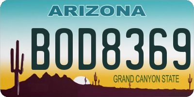 AZ license plate BOD8369