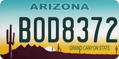 AZ license plate BOD8372