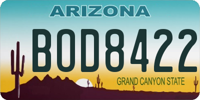 AZ license plate BOD8422