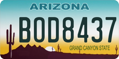 AZ license plate BOD8437