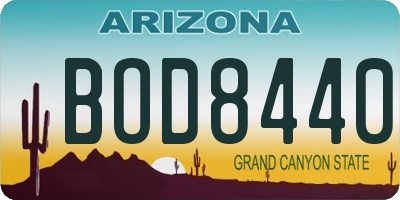 AZ license plate BOD8440