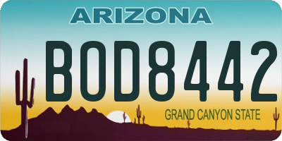AZ license plate BOD8442