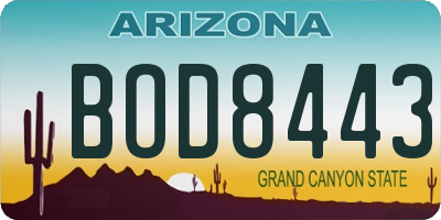 AZ license plate BOD8443