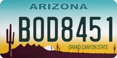 AZ license plate BOD8451