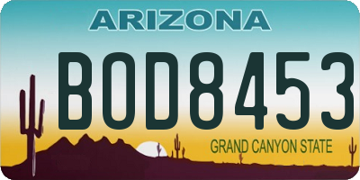 AZ license plate BOD8453