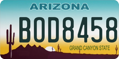 AZ license plate BOD8458