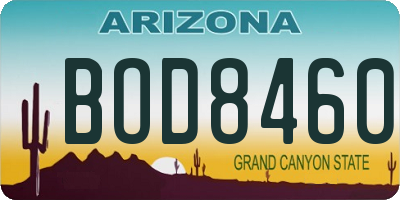 AZ license plate BOD8460