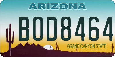 AZ license plate BOD8464