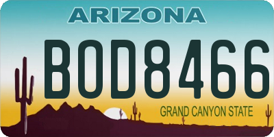 AZ license plate BOD8466