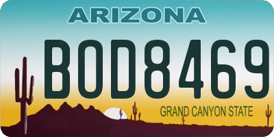 AZ license plate BOD8469