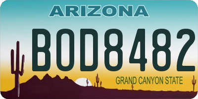 AZ license plate BOD8482