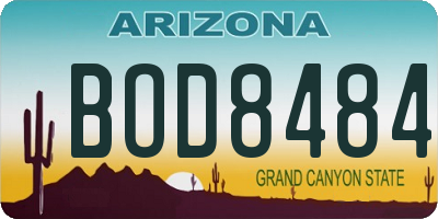 AZ license plate BOD8484