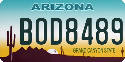 AZ license plate BOD8489