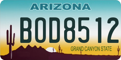 AZ license plate BOD8512