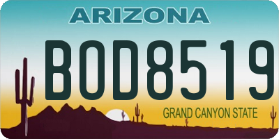 AZ license plate BOD8519