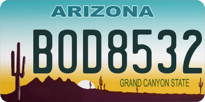 AZ license plate BOD8532