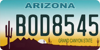 AZ license plate BOD8545