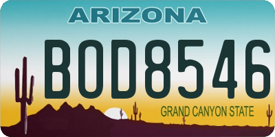 AZ license plate BOD8546