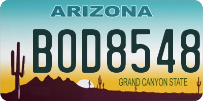AZ license plate BOD8548