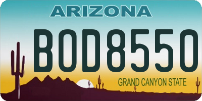 AZ license plate BOD8550