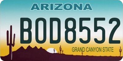 AZ license plate BOD8552
