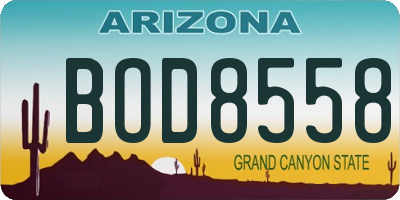 AZ license plate BOD8558