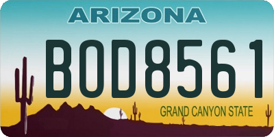AZ license plate BOD8561