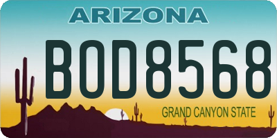 AZ license plate BOD8568
