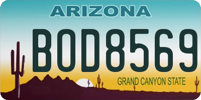 AZ license plate BOD8569