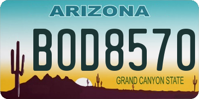 AZ license plate BOD8570