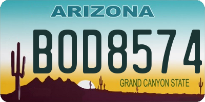 AZ license plate BOD8574