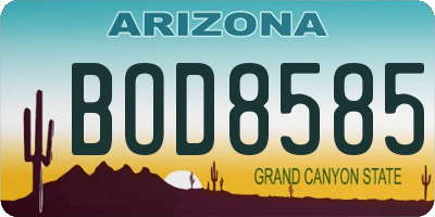 AZ license plate BOD8585